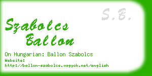 szabolcs ballon business card